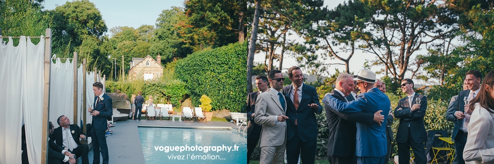French wedding photographer same sex ; mariage gay homme au domaine saint clair le donjon à Etretat hotel luxe privatisé et à la mairie de Fécamp par Emmanuelle Auzou photographe mariage Normandie Dieppe Caen Deauville Rouen Paris France entière : mariage franco-anglais